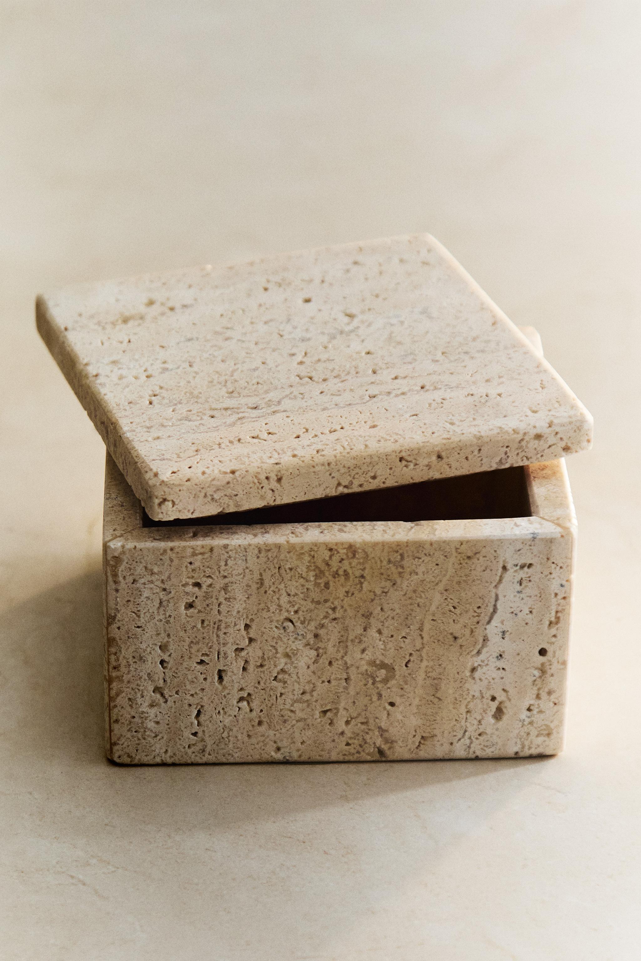 BEIGE MARBLE BATHROOM ORGANIZER BOX